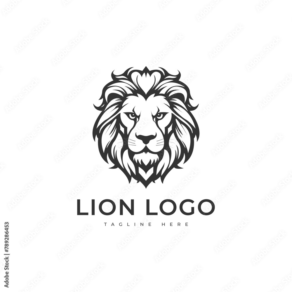 Lion head logo design vector