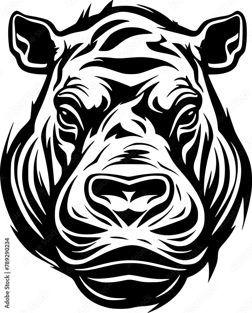 Hippopotamus - High Quality Vector Logo - Vector illustration ideal for T-shirt graphic