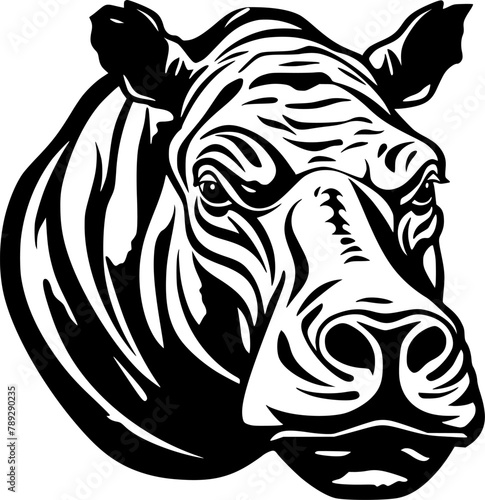 Hippopotamus | Minimalist and Simple Silhouette - Vector illustration