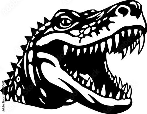 Crocodile   Minimalist and Simple Silhouette - Vector illustration
