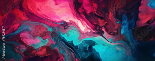 abstract background. Colorful mixing of acrylic paints in water. photo