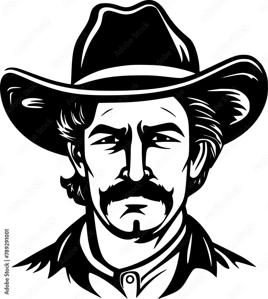 Western - Black and White Isolated Icon - Vector illustration Western - Black and White Isolated Icon - Vector illustration