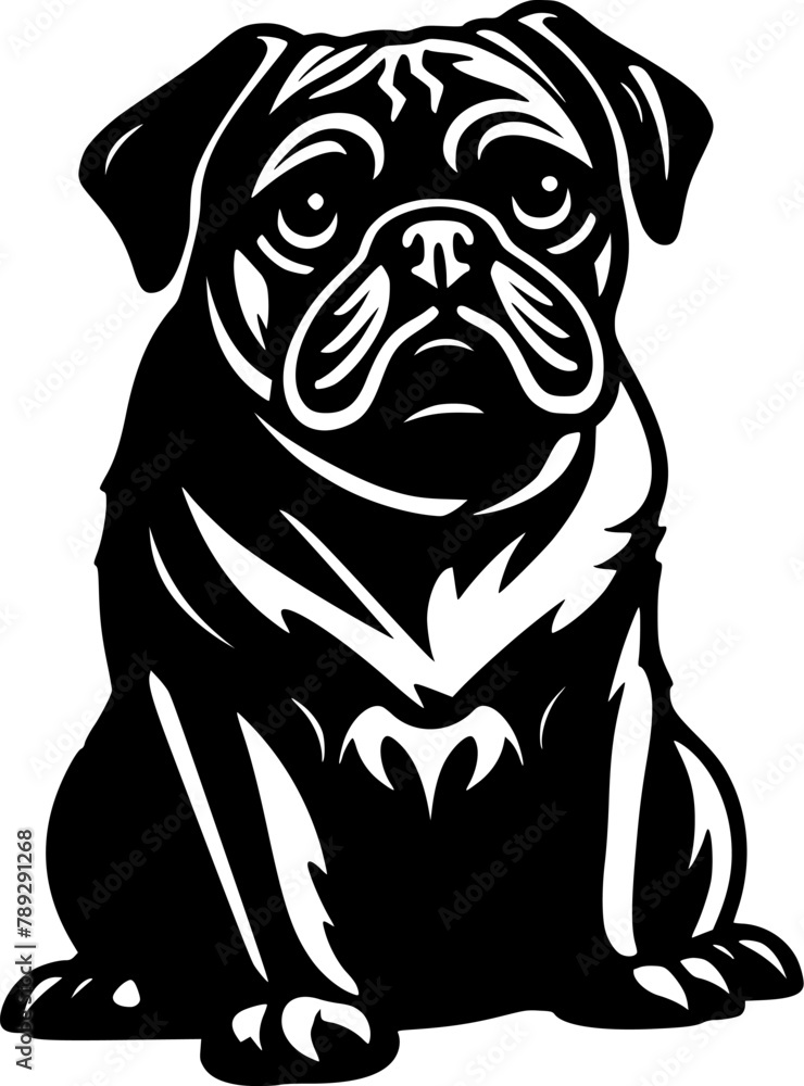 Pug - High Quality Vector Logo - Vector illustration ideal for T-shirt graphic Pug - High Quality Vector Logo - Vector illustration ideal for T-shirt graphic