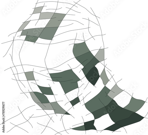 abstracted random line shapes head