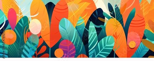 Seamless pattern with tropical leaves. Vector illustration for your design