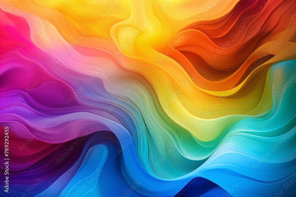 abstract colorful background with smooth wavy lines in rainbow colors.