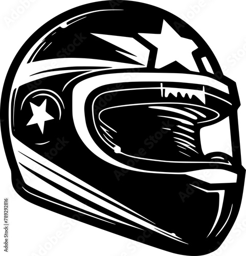Helmet | Black and White Vector illustration