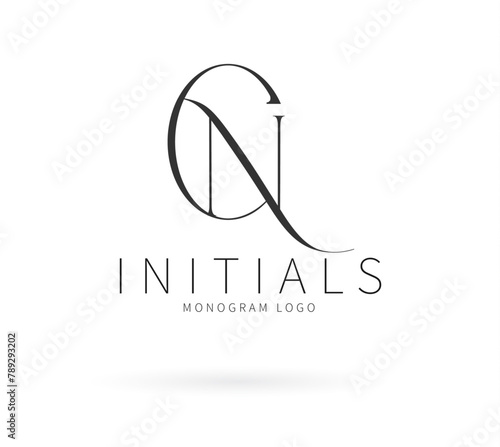 CN Typography Initial Letter Brand Logo, CN brand logo, CN monogram Wedding logo, abstract logo design	