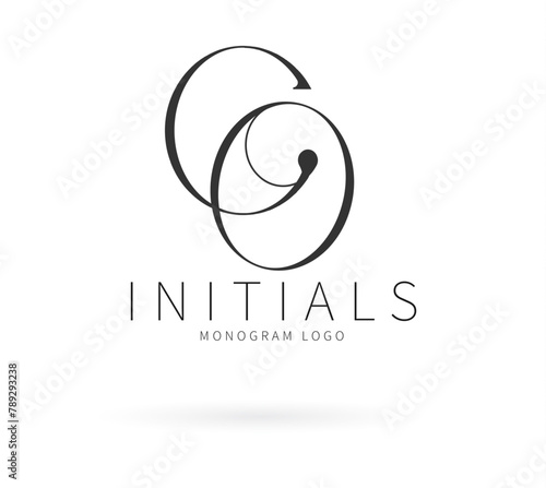 CO Typography Initial Letter Brand Logo, CO brand logo, CO monogram Wedding logo, abstract logo design	