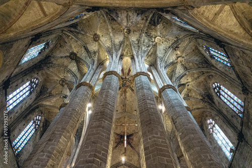 Canvas Print Basilika Santa Maria del Mar, Gotisches Viertel, Barcelona