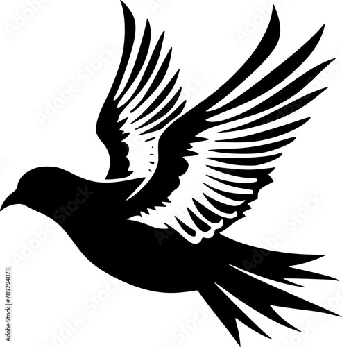 Pigeon | Black and White Vector illustration