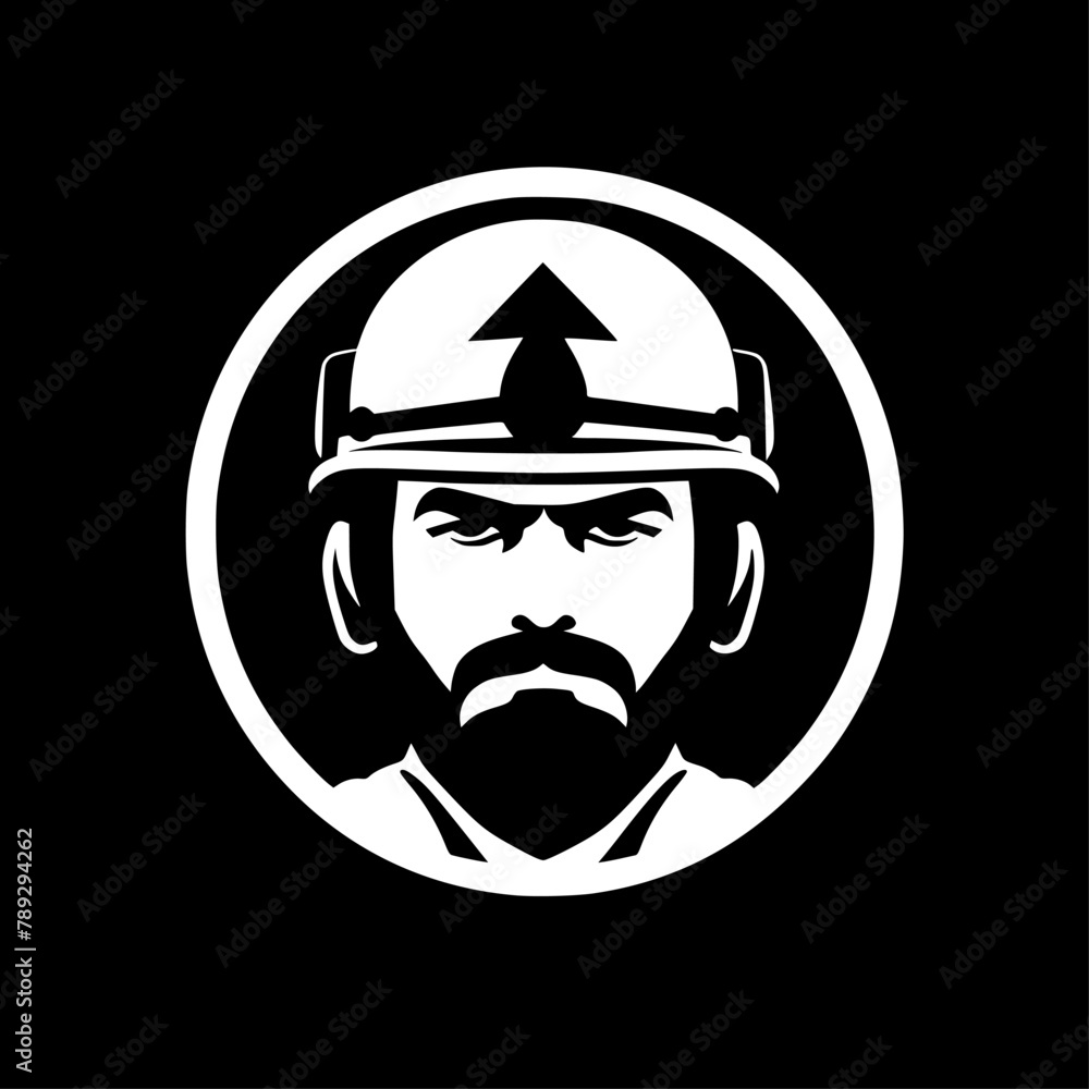 Obraz premium Military | Black and White Vector illustration