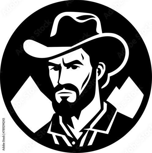 Western | Black and White Vector illustration photo
