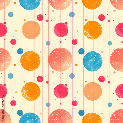 Polka Dot Background Seamless Pattern with Pastel Colors, Modern Design for Circular Tiles and Colorful Wallpaper, Playful Retro Circle Wallpaper, Bright and Colorful Circle Geometric shape.