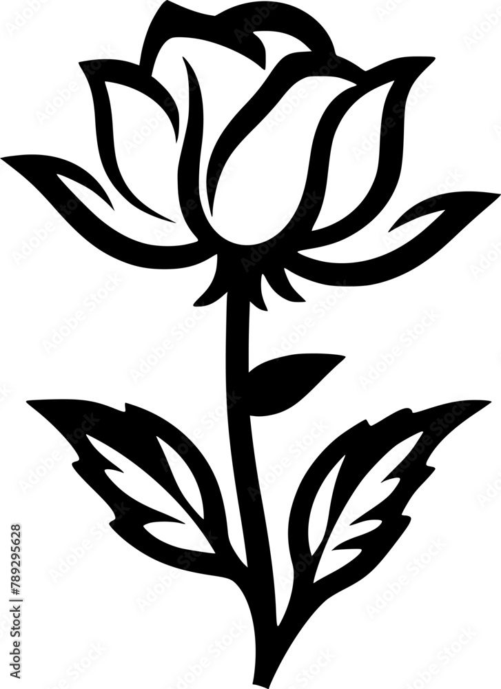 Obraz premium Flower | Minimalist and Simple Silhouette - Vector illustration