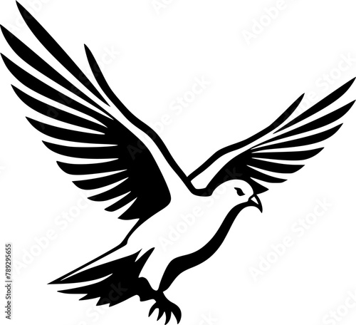 Pigeon - Black and White Isolated Icon - Vector illustration