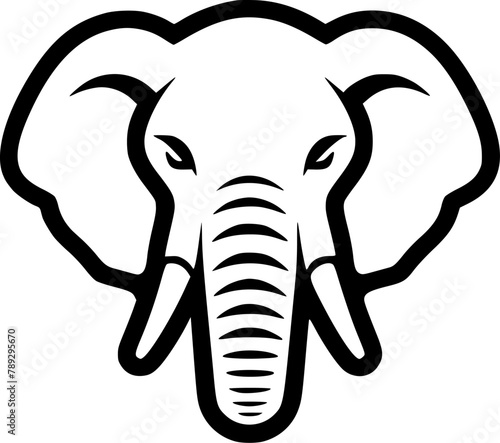 Elephant | Black and White Vector illustration
