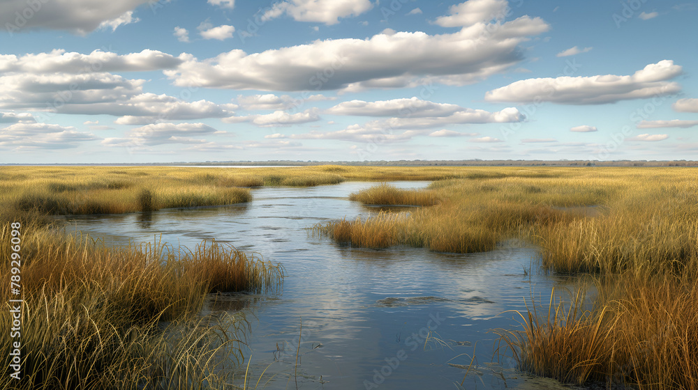 Birdlife sanctuary with a landscape featuring a lake 