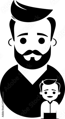 Father | Black and White Vector illustration