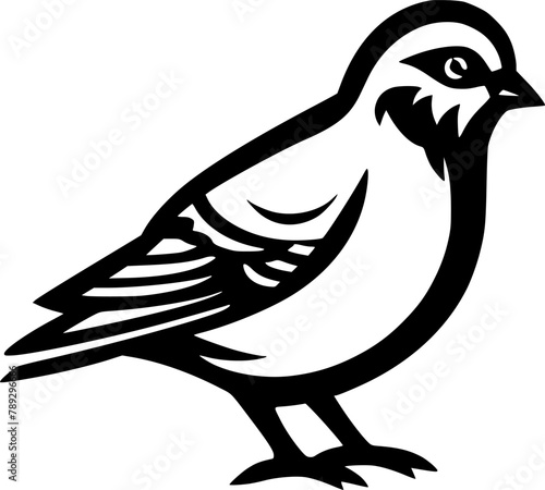 Pigeon - Black and White Isolated Icon - Vector illustration
