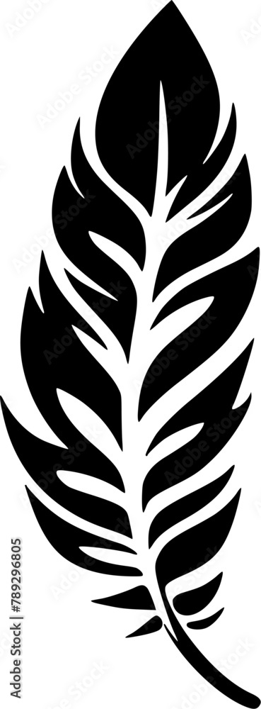 Feather - Black and White Isolated Icon - Vector illustration Feather - Black and White Isolated Icon - Vector illustration