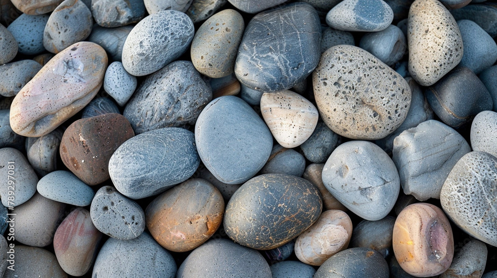 Close-up of a pile of beautiful smooth colorful stones Close-up of a pile of beautiful smooth colorful stones