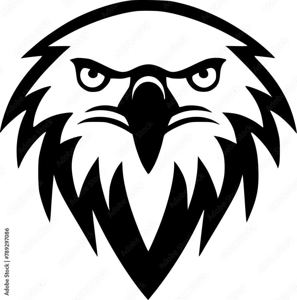 Fototapeta premium Eagle - Black and White Isolated Icon - Vector illustration