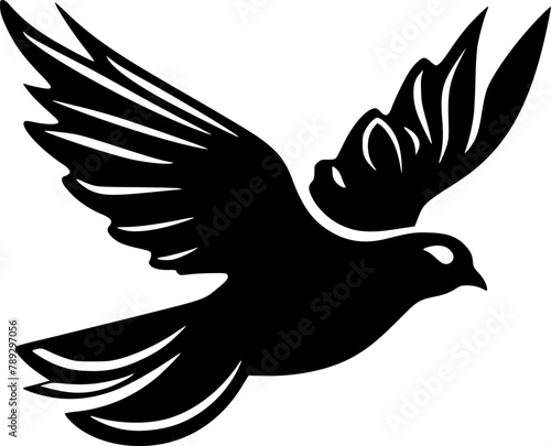 Pigeon | Black and White Vector illustration