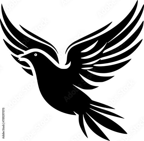 Dove | Minimalist and Simple Silhouette - Vector illustration
