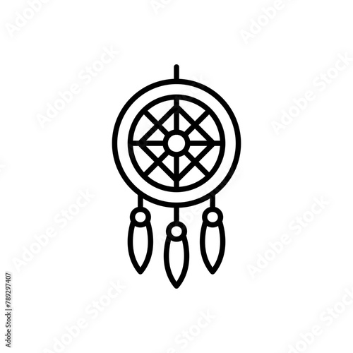 Dream catcher outline icons, minimalist vector illustration ,simple transparent graphic element .Isolated on white background