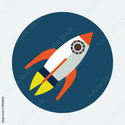 Spaceship icon. Flat design style modern vector illustration. Icon for web and mobile applications