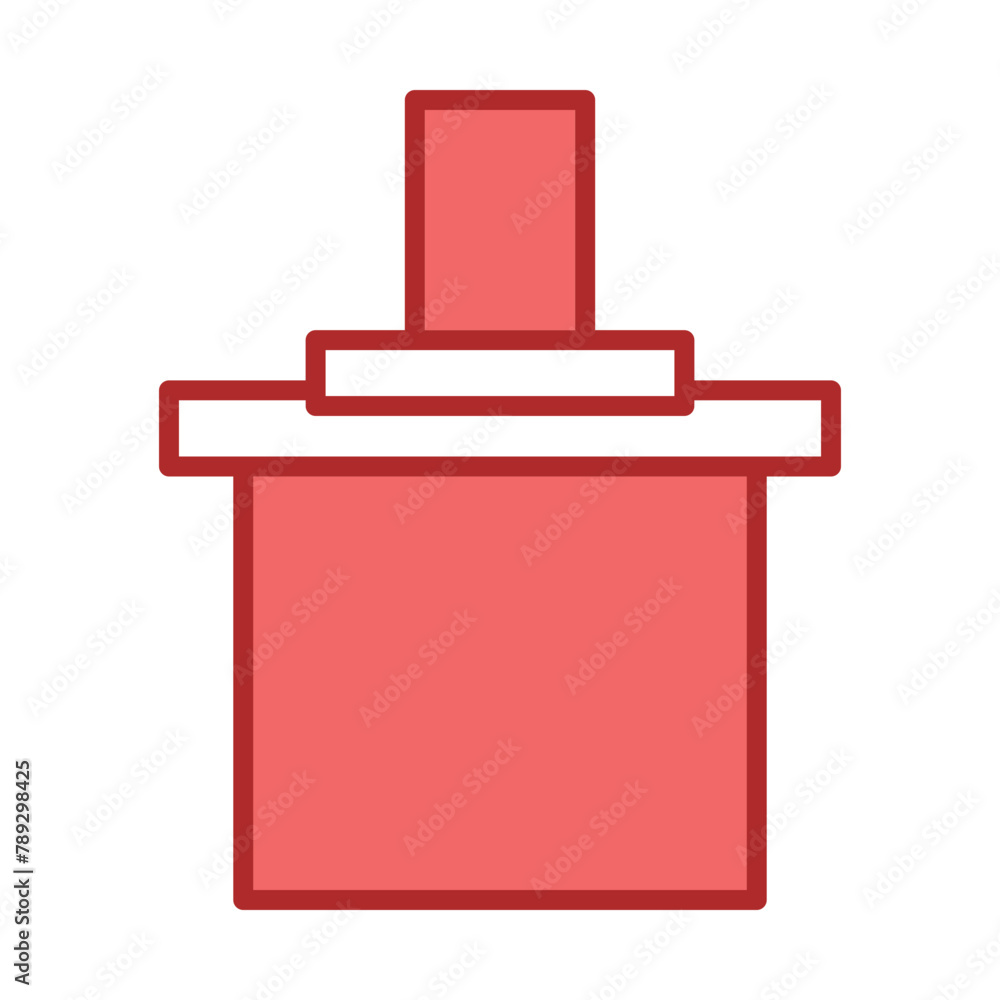 Voting Box red line filled icon Voting Box red line filled icon