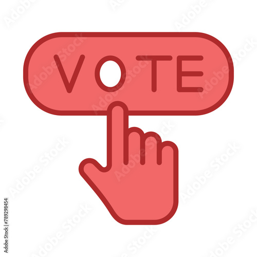 Button red line filled icon