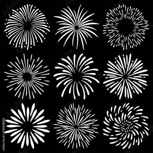 WHITE FIREWORKS VECTOR COLLECTION photo