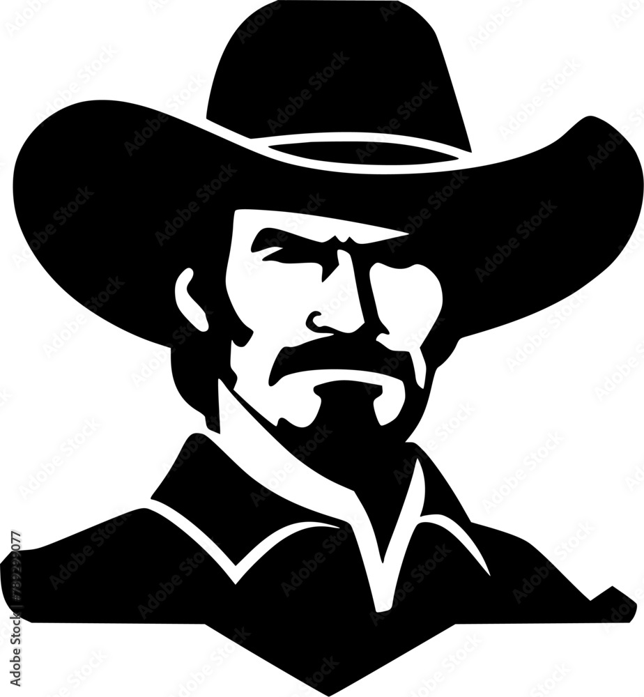 Western | Black and White Vector illustration Western | Black and White Vector illustration