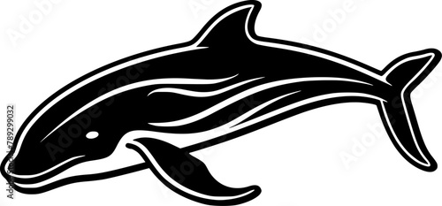 Whale - Minimalist and Flat Logo - Vector illustration