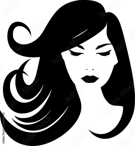 Hair - Black and White Isolated Icon - Vector illustration
