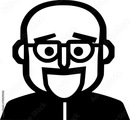 Papa | Black and White Vector illustration