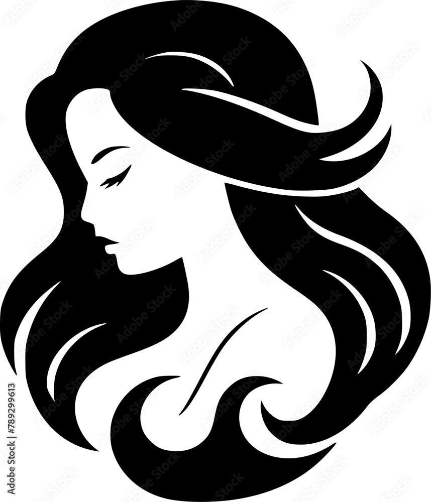 Mermaid - Minimalist and Flat Logo - Vector illustration