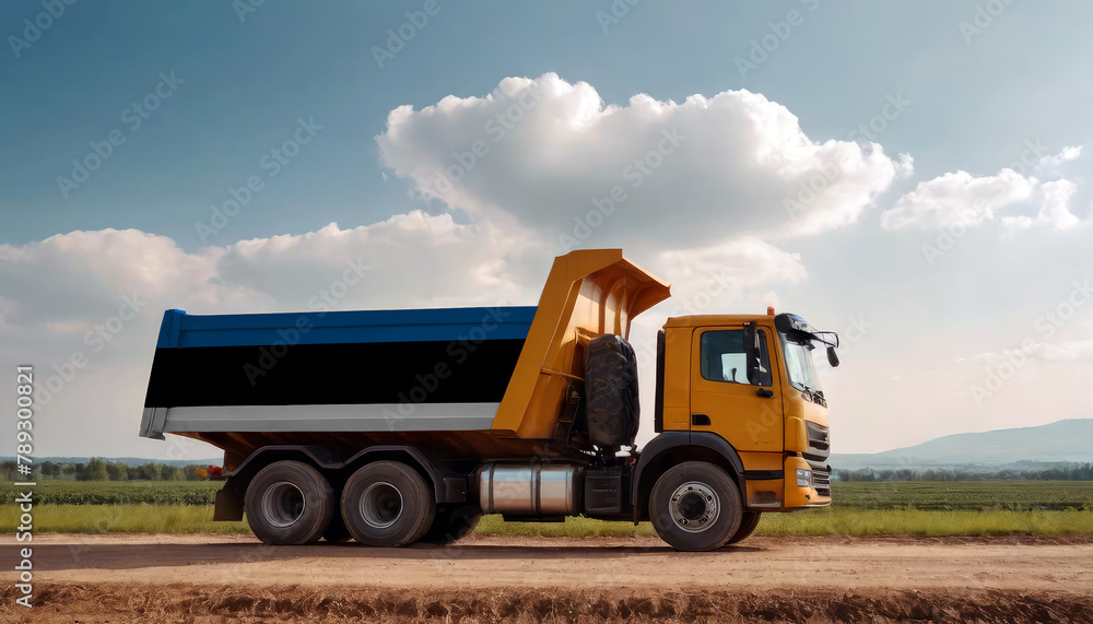 A truck adorned with the Estonia flag parked at a quarry, symbolizing American construction. Capturing the essence of building and development in the Estonia A truck adorned with the Estonia flag parked at a quarry, symbolizing American construction. Capturing the essence of building and development in the Estonia