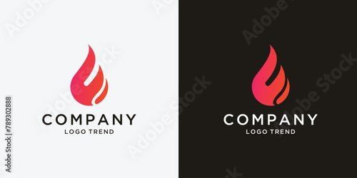 Fire Flame vector logo design Inspiration