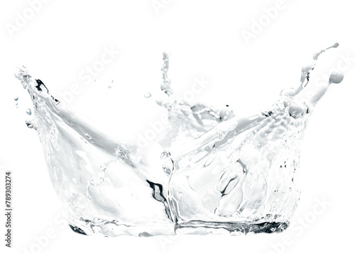 Macro shot of water splash with reflection design element photo