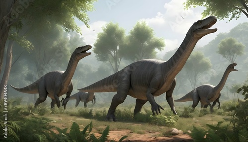 Plateosaurus-A-Herd-Of-Plateosaurus-Grazes-On-Low- 2 © Mirza