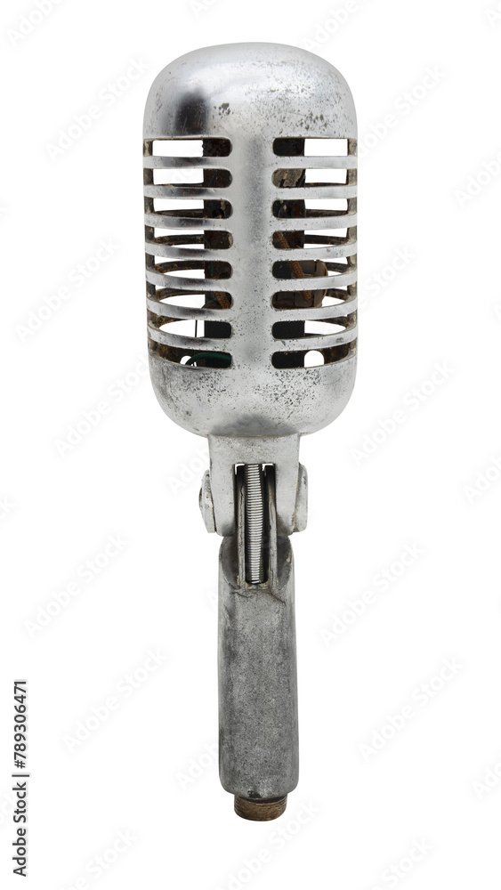 Fototapeta premium Vintage silver microphone design element