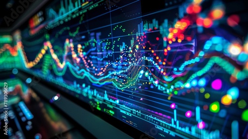 A detailed analysis on a digital board, depicting how volatility leads to wider bidask spreads, with examples from recent market shifts photo