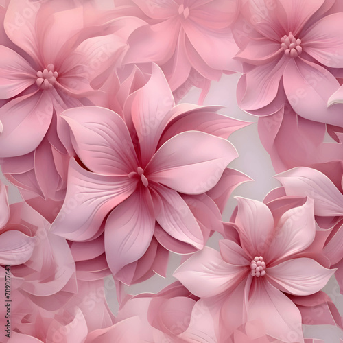 Seamless background with pink flowers. Vector illustration. EPS 10