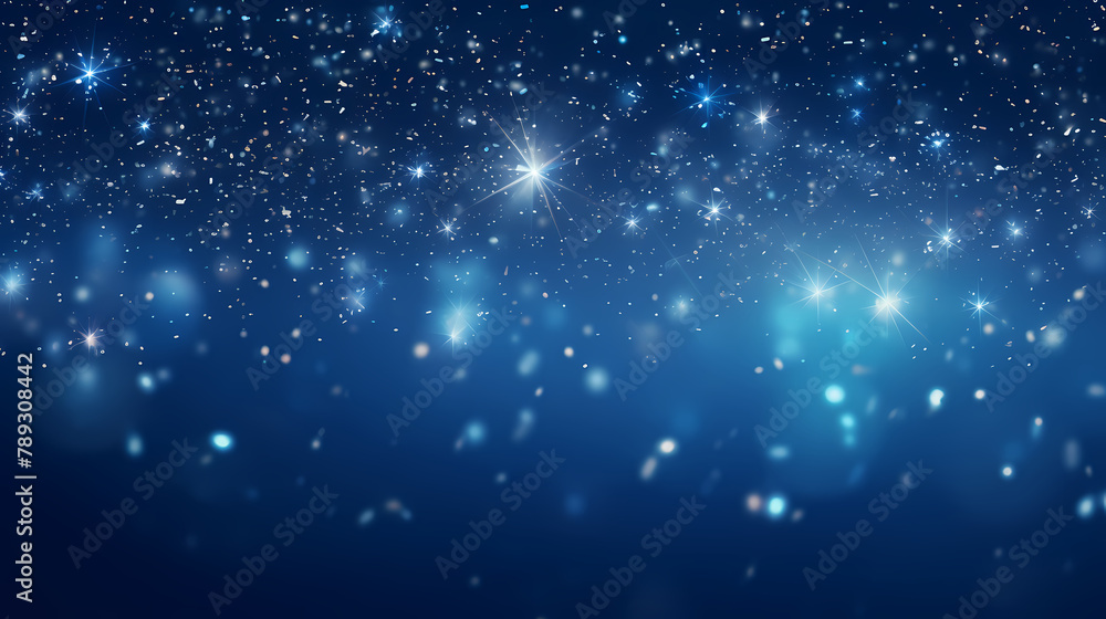 sparkling lights christmas festive light blue background with light beams