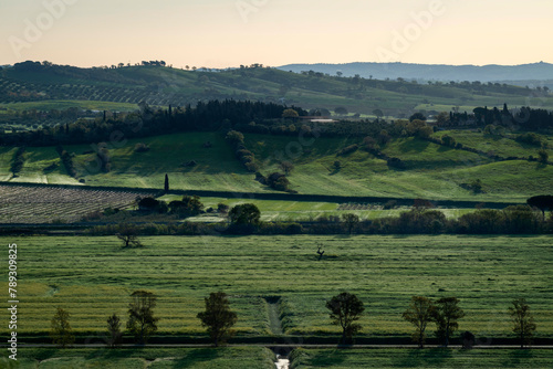 Paysage de Toscane au lever du jour