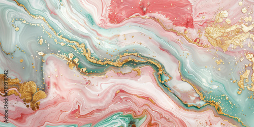 pink and gold marble texture with white, pink and mint green swirls, gold foil accents . pink Marble ink abstract art, abstract pink marble stone floor texture