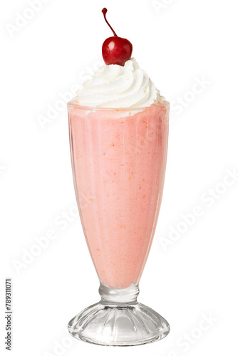 Tapeta Strawberry milkshake with a maraschino cherry on top transparent png